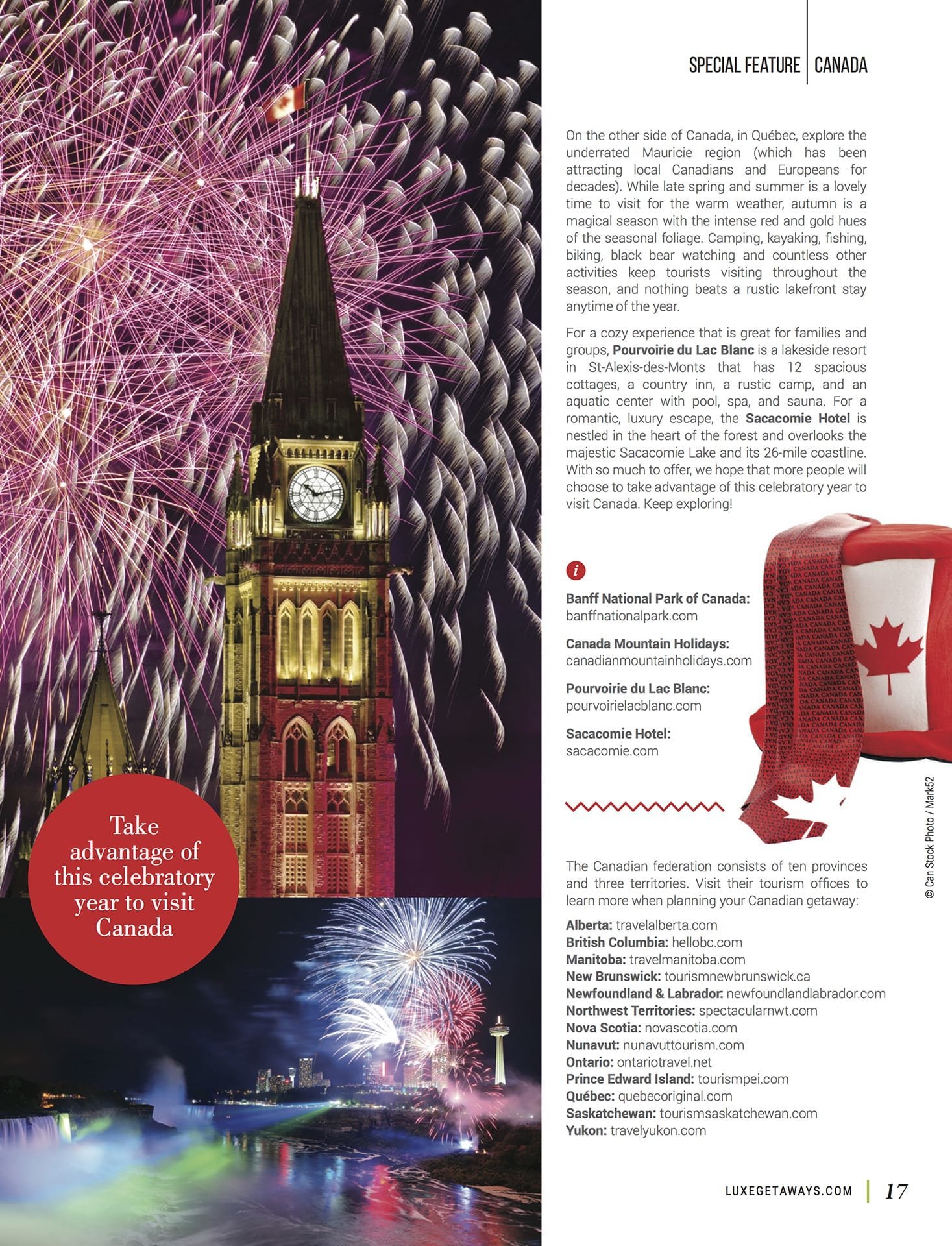 LuxeGetaways - Luxury Travel - Luxury Travel Magazine - Celebrate Canada - Canada Anniversary - Canada Travel Guide - Toronto Guide, Vancouver Guide, Montreal Guide