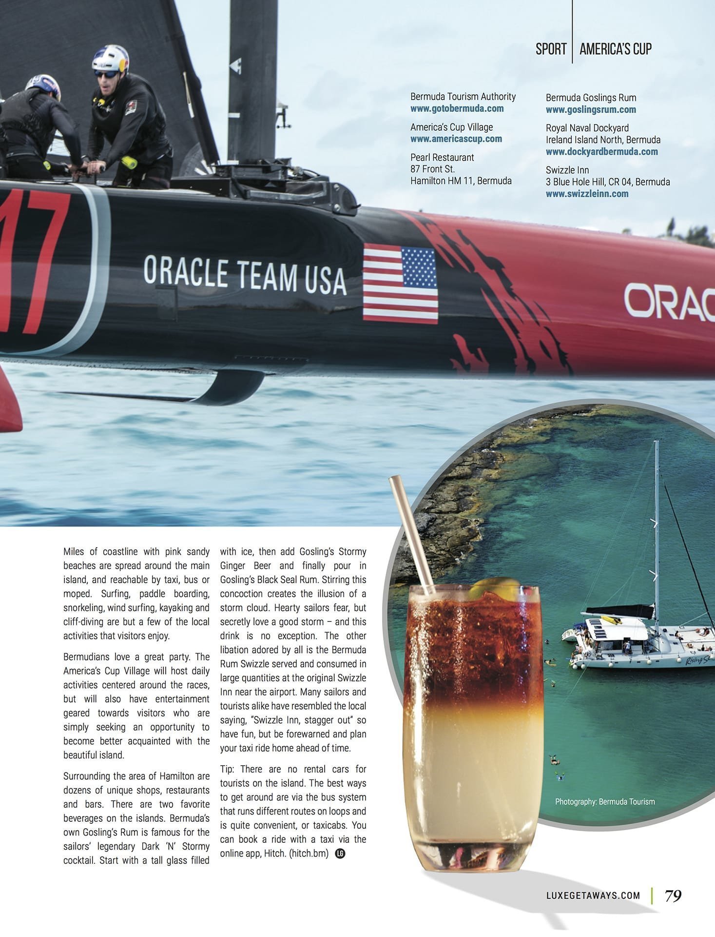 LuxeGetaways - Luxury Travel - Luxury Travel Magazine - Bermuda Tourism - America's Cup - Oracle Team USA