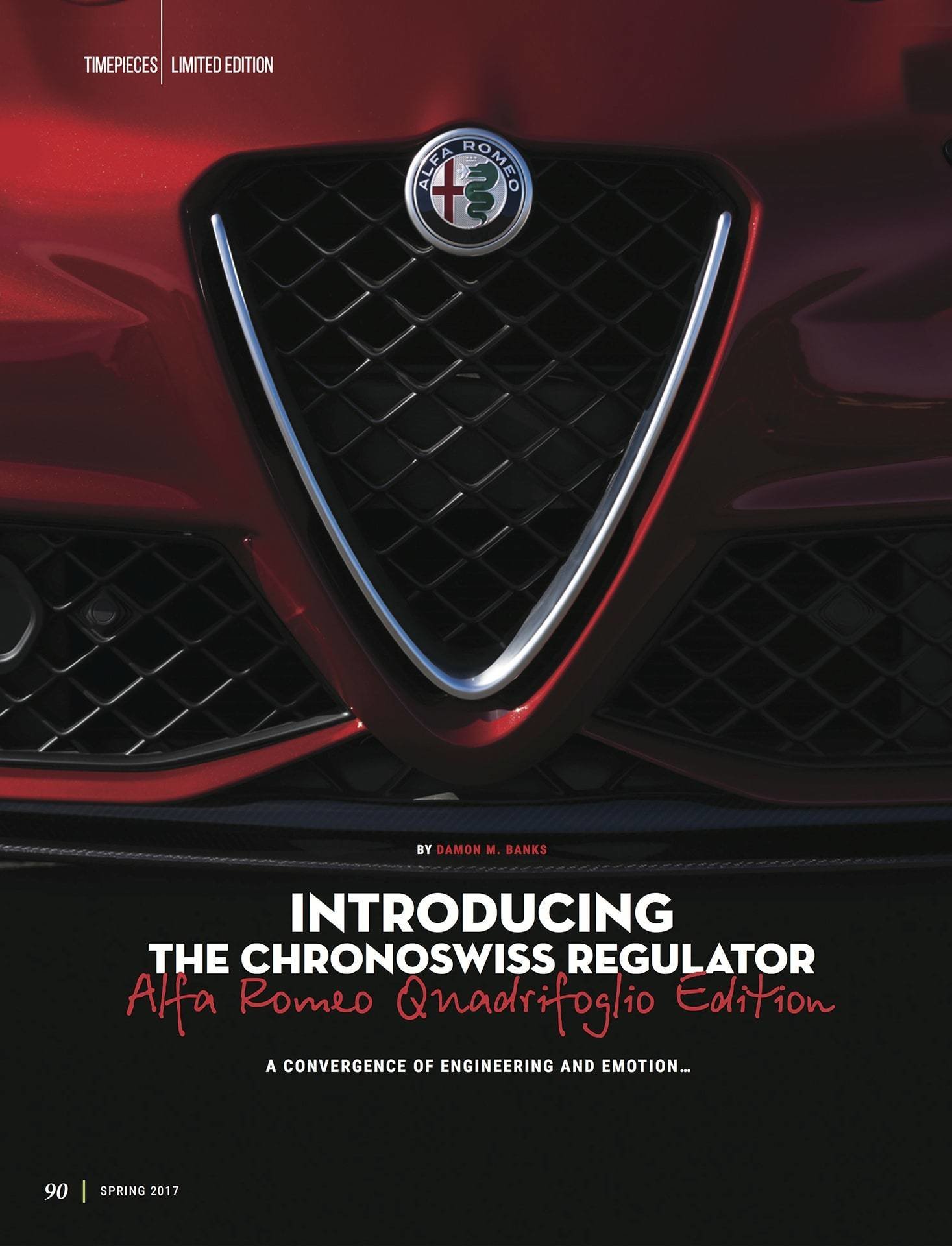 LuxeGetaways - Luxury Travel - Luxury Travel Magazine - Introducing the Chronoswiss Regulator Alfa Romeo Quadrifoglio Edition