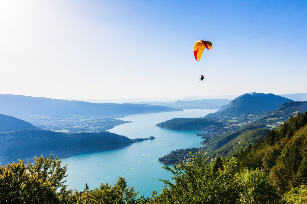 View of the Annecy lake from  Col du Forclaz